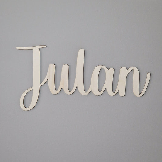 Houten naam | Lettertype Julan