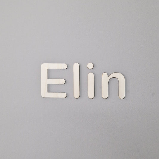 Houten naam | Lettertype Elin