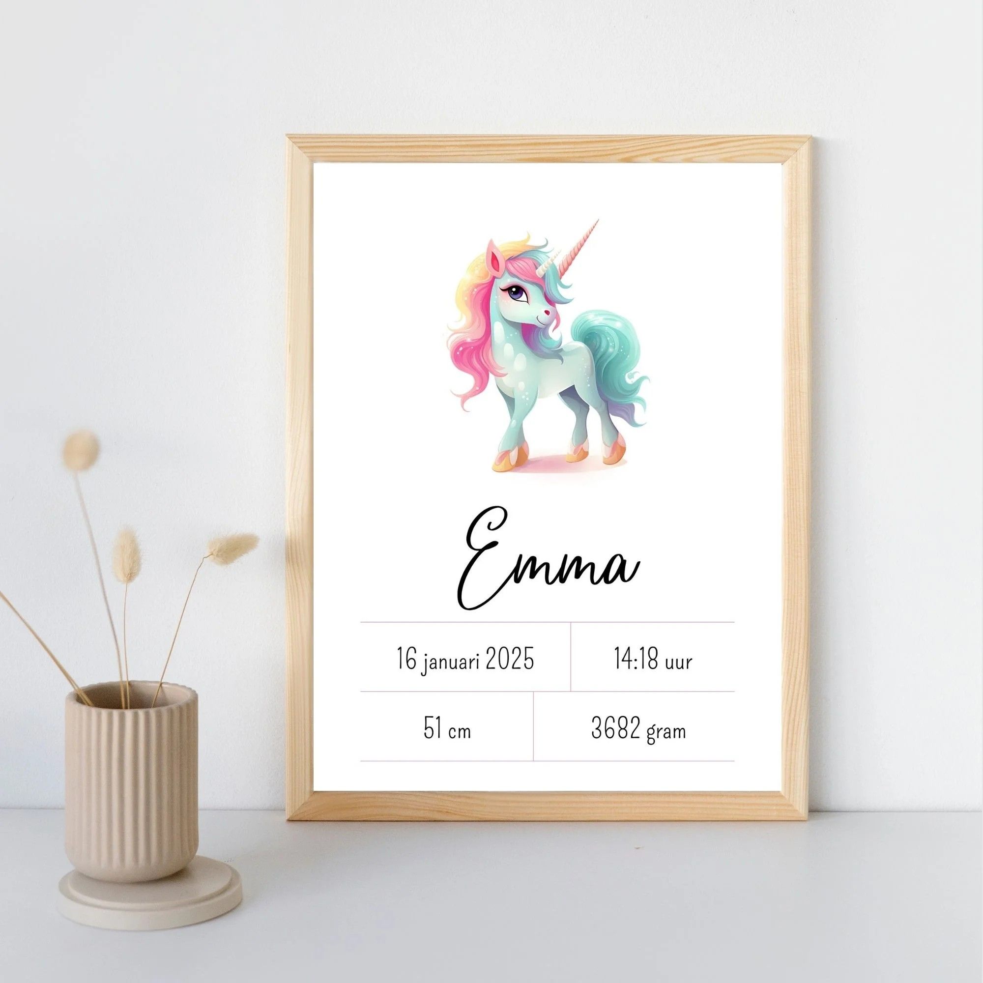 Geboorteposter | Eenhoorn