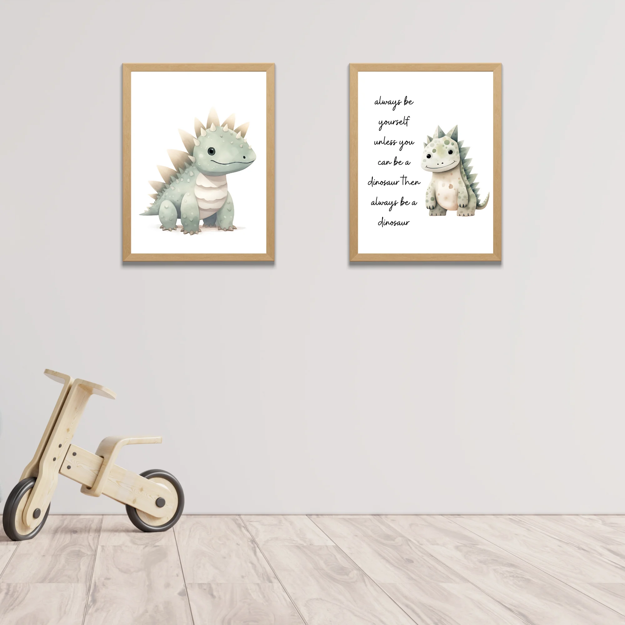 Posterset | Dino's groen met tekst